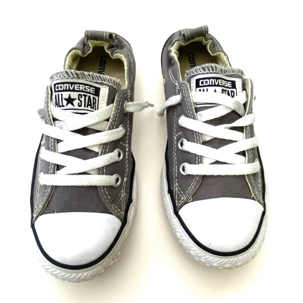 Converse Little Girls Chuck Taylor Grey All Star Low Top Sneaker